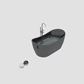 Modern Freestanding Bathtub Designs In White And Black With Metal Faucet