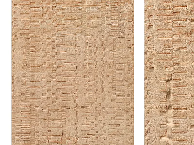 Light Beige Square Rug With Woven Geometric Pattern For Living Room Home Decor 3d model
