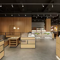 Modern Hot Pot Restaurant Interior With Open Layout Wooden Decor And Food