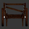 Traditional Wooden Cart With Spoked Wheels And Railed Sides Structure Design