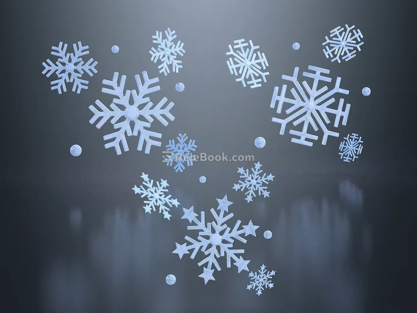 Snowflake Ice Crystal Ice Crystal Snowflake Icon Snowflake Pattern Decoration Snowflake Lighting Cartoon Snowflake 3d model