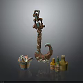 Household Decorative Items With Anchor Shape Hook Basket And Colorful Glass Bottles