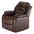 Cozy Brown Leather Single Sofa With Comfortable Armrests And Reclining Design 3d model
