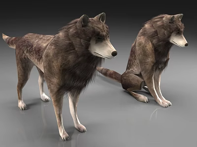Two Realistic Reptile 3D Models In Standing And Sitting Positions 3d model