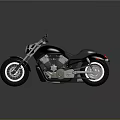 Black Cruiser Motorcycle With Classic Design Chrome Details Wide Tires And Leather Seat