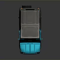 Light Blue Vintage Off Road Vehicle With Grey Soft Top And Large Wheels