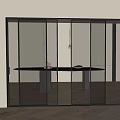 Modern Sliding Glass Doors With Black Frames For Contemporary Interior Design 3d model