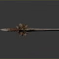 Ornate Mythical Axe Weapon With Carved Handle And Winged Blade Design