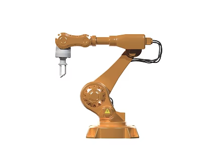 High Precision Orange Industrial Robotic Arm for Automated Manufacturing Tasks 3d model