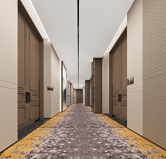 Modern style aisle corridor landscape corridor aisle corridor elevator aisle 3d model