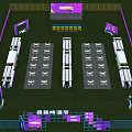 Super Hi Party Photo Check In Spot With Purple Stage And Seating Arrangement