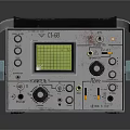Vintage Teal Oscilloscope with Analog Display Screen Control Knobs and Portable Handle