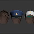 Daily Use Hats with Different Styles Furry Texture Blue Badge Cap and White Green Design