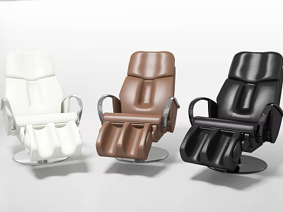 Modern Leather Massage Chairs In White Brown Black With Swivel Base Design 3d model