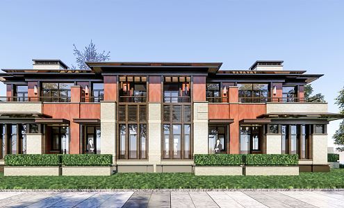 New Chinese Townhouse 3d model