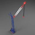 KOBELCO Industrial Crane With Blue Red Boom And Lifting Ropes For Heavy Lifting Operations