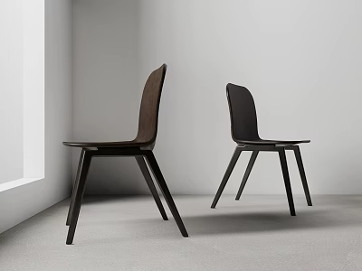 Sleek Modern Dining Chairs With High Back Design And Wooden Slim Legs For Contemporary Home Interior 3d model