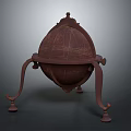 Vintage Globe With Ornate Metal Stand Curved Decorative Legs And Antique Design