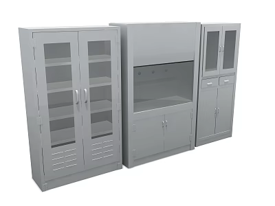 Elegant Modern Bookcase With Glass Doors Combined Cabinets And Storage Drawers 3d model