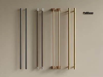 Pullform Modern Cabinet Handles In Black Silver Rose Gold And Gold Finishes 3d model