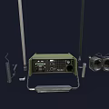 Green Portable Commercial Equipment With Control Panel Antennas And Receiver Headset For Professional Military Operations