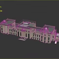European school university campus playground 3d model