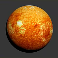 Realistic Sun Sphere With Orange Glow Detailed Surface Texture And Reflective Base 3d model