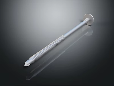 High Quality Metal Screw Hardware Tool With Threaded Shank And Flat Head 3d model