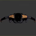 3D Female Character Model With Purple Black Tight Fitting Outfit Standing Pose