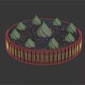 Delicious Red Berry Tart With Striped Crust And White Cream Swirls Topped With Colorful Sprinkles