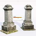 Classic Stone Wood Pillars With Detailed Carvings And Stable Base Structure