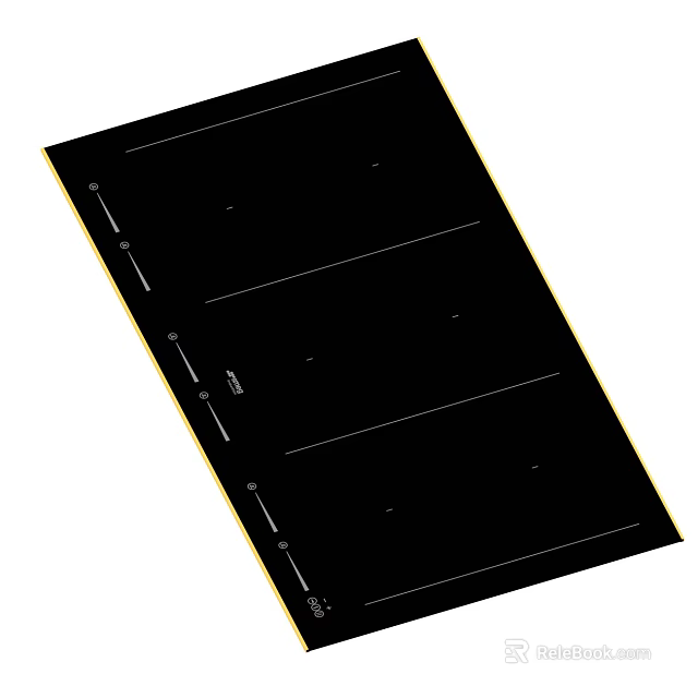 Modern Daily Electrical Appliance With Black Panel Yellow Border And White Line Design 3d model 