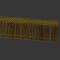 Wooden Slatted Garden Fence with Decorative Lattice Top and Natural Wood Finish