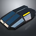 Modern Black Device With Blue Panels Yellow Stripe And Geometric Design