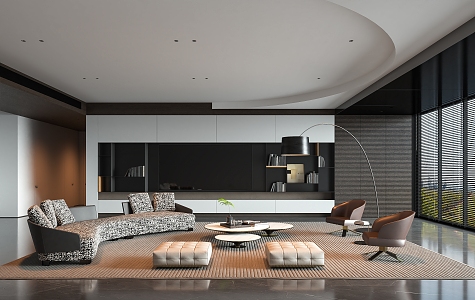 modern living room 3d model