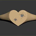 Elegant 999 Gold Heart Shaped Ring Adorned With Sparkling Small Diamonds