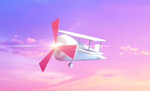 Modern Cartoon Aircraft Cartoon Aircraft Brilliant Background Enterprise Commercial 3d model