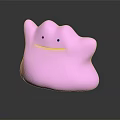 Cute Pink Blob Shaped Game And Movie Character With Smiling Face Design