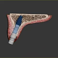 Detailed 3D Rendering of Furniture Component With Metal Screw And Wooden Structure
