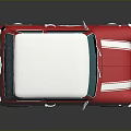 Red Vintage Model Car With White Roof Number 21 And Stripes On Dark Background