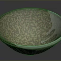 Handcrafted Ceramic Bowl With Intricate Carved Patterns And Textured Surface 3d model
