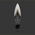 Sharp Metal Dagger With Pointed Blade Wrapped Handle And Circular Ornament