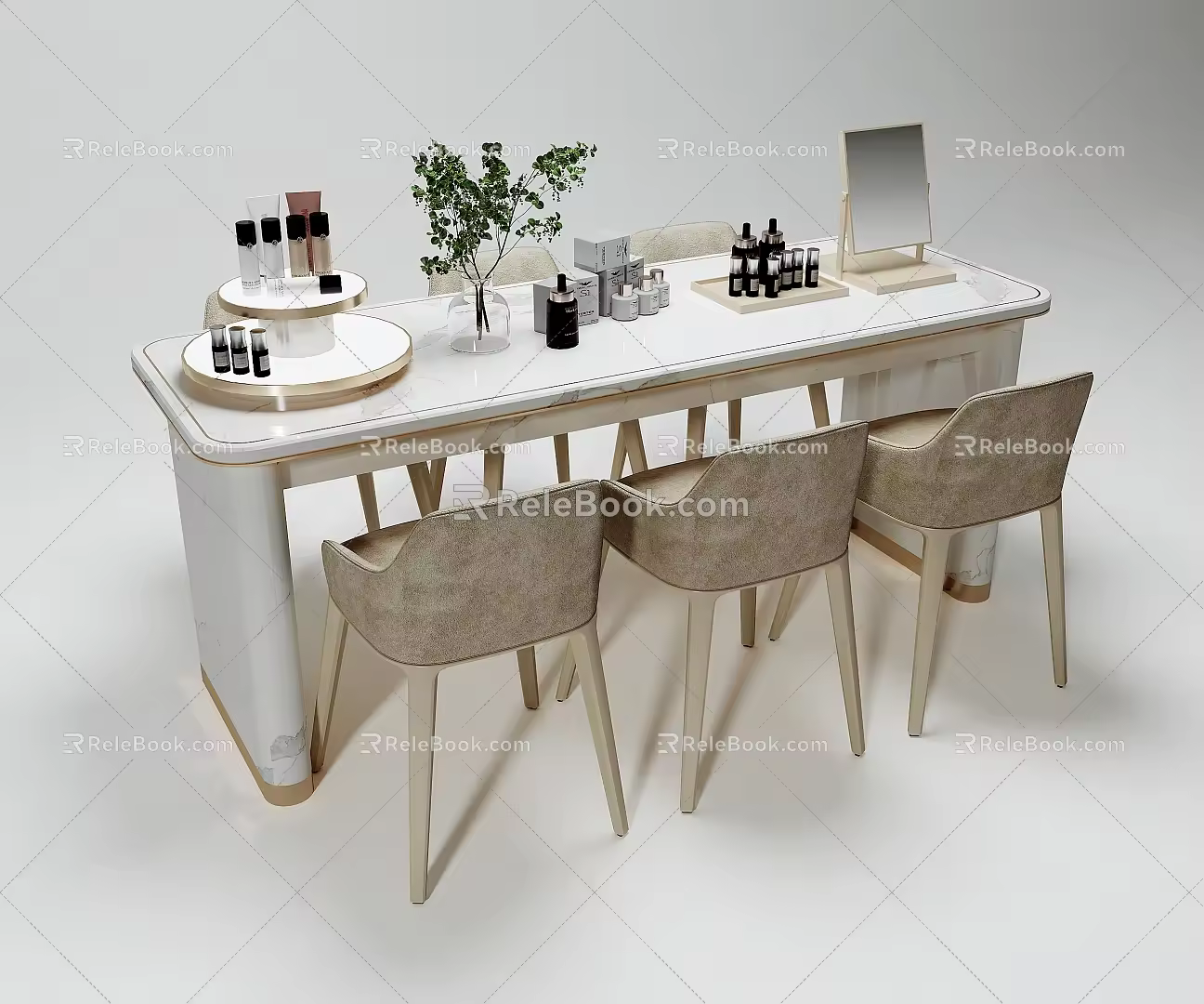 Modern Cosmetics Booth Negotiation Table 3d model
