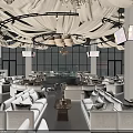 Elegant Modern Bar Interior Design With Chandeliers Comfortable Sofas And Ambient Lighting