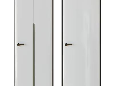 Modern White Swing Door with Minimalist Design Smooth Surface and Metal Handle for Interior Spaces 3d model