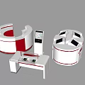 Modern bank service desk reception desk number calling machine filling table number arrangement machine self-service machine 3d model