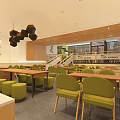 Modern Restaurant Storefront 3d model