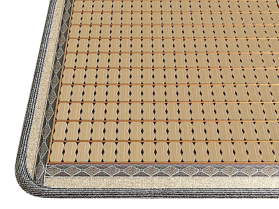 Summer Bamboo Bed Mattress Pad With Grid Pattern And Decorative Edge 3d model