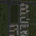 Aerial View Planning of Modern Residential Community With Green Spaces and Road Layout
