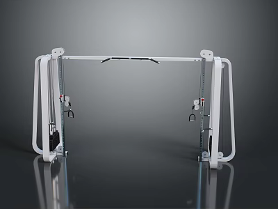 Fitness Training Machine With White Frame Chain Handles And Stable Structure 3d model